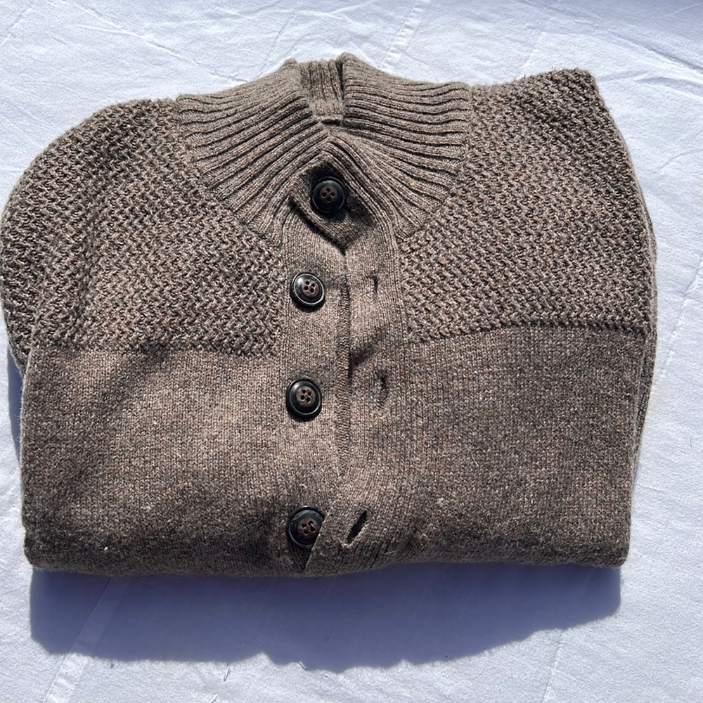Haggar Clothing Sherpa brown tan pullover sweater
